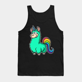 Llamacorn Cute Gift Rainbow Unicorn Llama print Tank Top